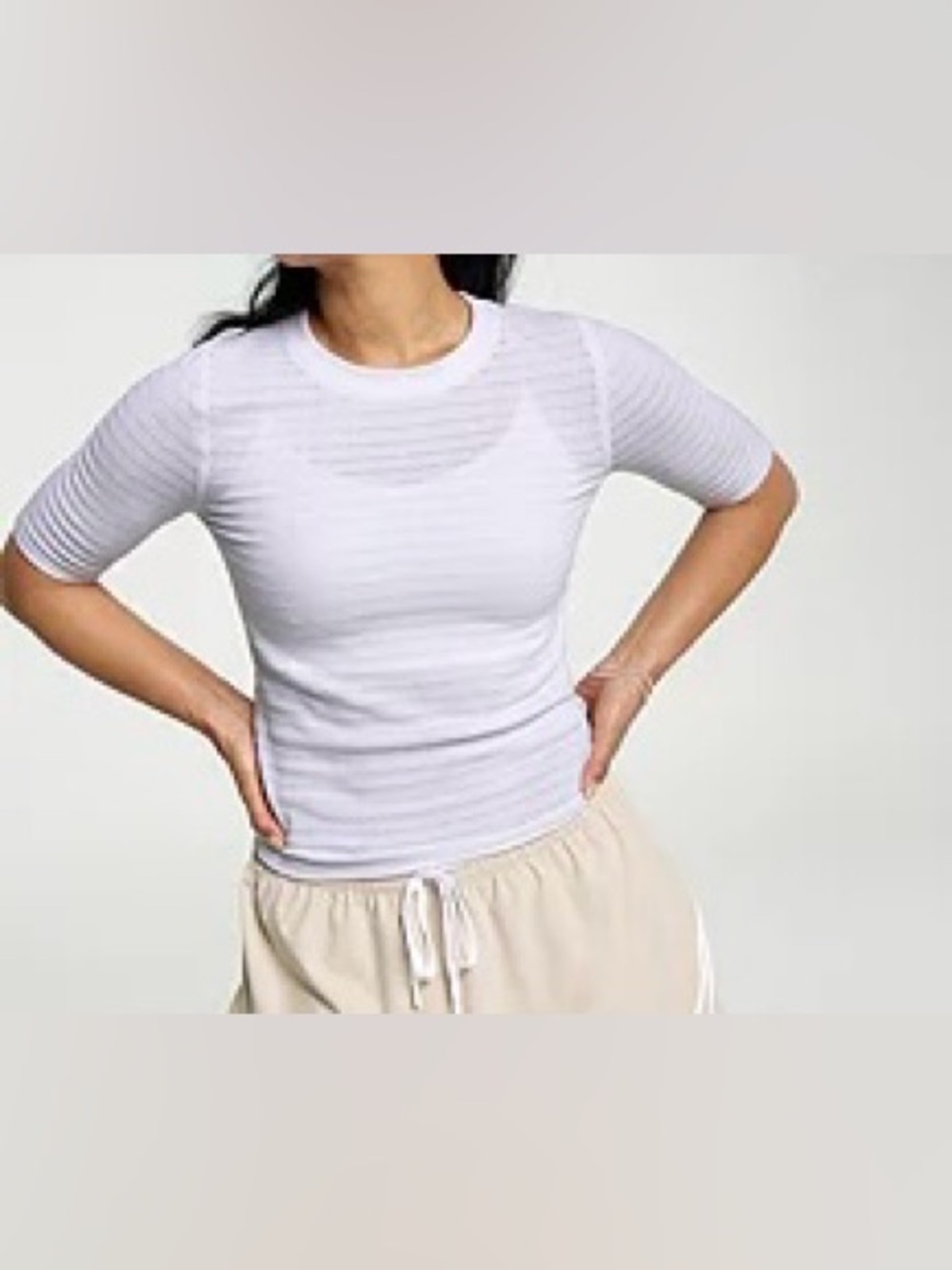 CALIA Seamless Crop Tee White Medium NWT